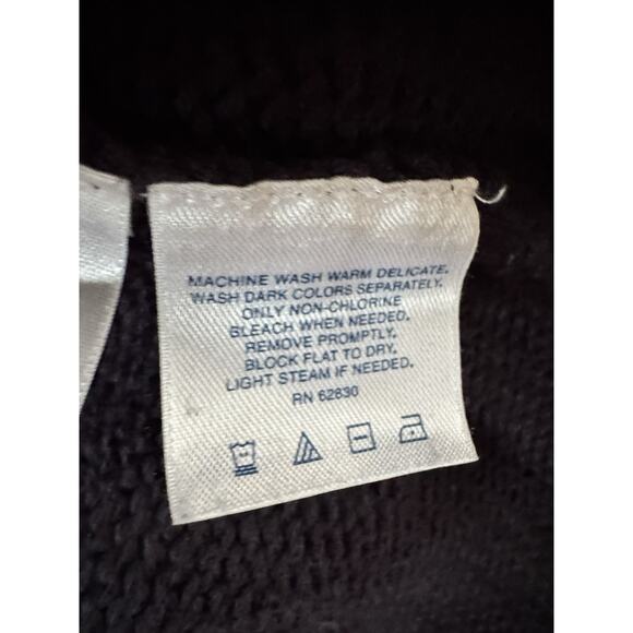 Lands End Navy Blue Chunky Full Zip Mock Neck Women’s Cardigan Sweater Small 6-8 - Picture 9 of 9